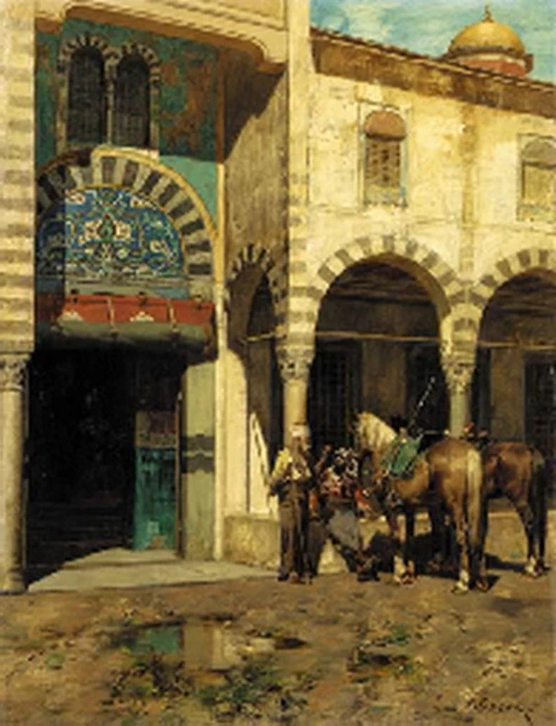 Un riposo fuori dalla moschea